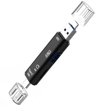 5 В 1 USB 2.0 Type C /USB / Micro-USB /TF /SD Устройство для чтения карт памяти OTG Card Reader Адаптер Аксессуары Для мобильных телефонов
