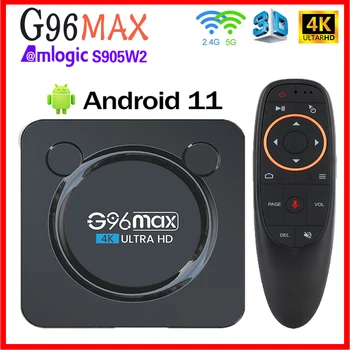 G96 Max S905W2 IP Smart Android 11 Tv Box 2,4 G и 5,8 G Wifi 16G 32G 64G 4K 3D Голосовой Помощник Видеоприемник Медиаплеер Верхняя Коробка