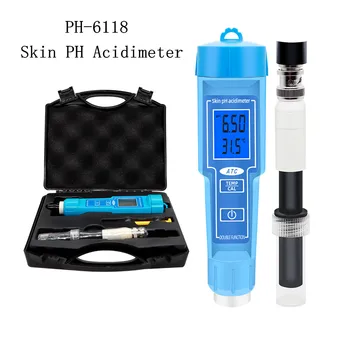 PH-6118 Измеритель PH кожи 2 в 1 Температурный PH-Тестер Автоматическая Калибровка PH-метра С Подсветкой для Лаборатории Мяса Фруктов Молока