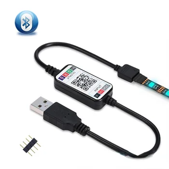 Мини-Беспроводное Управление Смартфоном на 5-24 В, Контроллер RGB светодиодной ленты, USB-кабель, Bluetooth 4,0, светодиодный контроллер для отелей, баров