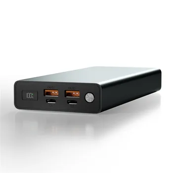 Портативный Блок Питания из алюминиевого Сплава 30000mah 20V 5A USB C PD Для Быстрой Зарядки Ноутбука 100W Power Bank Зарядное Устройство
