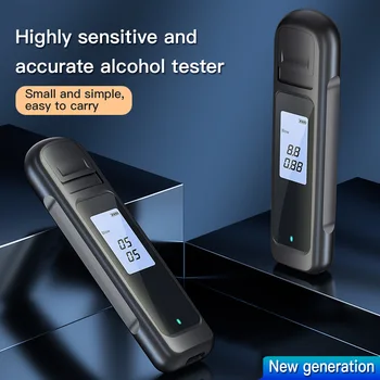 Портативный тестер алкоголя, заряжаемый через USB, Точный Алкотестер, Цифровой Бесконтактный Алкотестер, детектор газа