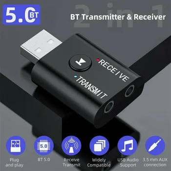 1 * Автомобильный TR6 Bluetooth 5,0 Приемник-Передатчик С USB-Шнуром Питания 2 В 1 Беспроводной 3,5 мм USB Aux Bluetooth Адаптер Автомобильной Электроники