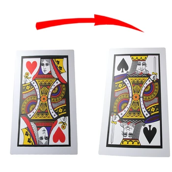 1 шт. Гигантские карты Find The Queen (30*45 см) С тремя картами, Монте-Красная Задняя сторона, Волшебный трюк, Сценическая магия, Классический трюк