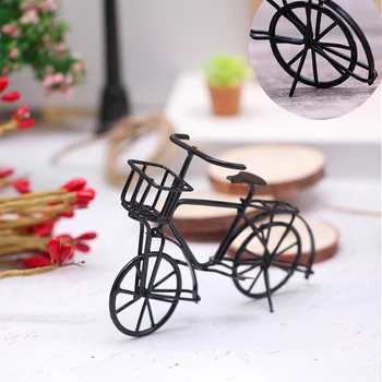 1 шт. Миниатюрный велосипед для кукольного домика 1: 12, черная металлическая модель велосипеда, спортивная игрушка на открытом воздухе, детская игрушка для ролевых игр, Аксессуары для кукольного дома