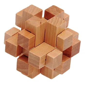 1 шт. Простая 3D деревянная головоломка Kongming Lock Cube Логические головоломки, Развивающие игрушки Для Детей и Взрослых, конструкторы моделей