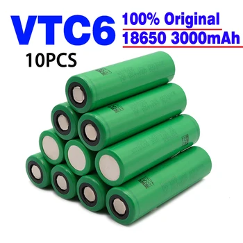 10 100% оригинальных литий-ионных аккумуляторов 3,7 В 3000 мАч 18650 для us18650 vtc6 20a 3000 мАч для Sony toy tool фонарик