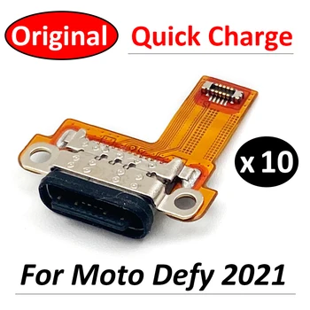 10 шт./лот, Оригинал Для Motorola Moto Defy 2021, USB Micro Зарядное устройство, Порт для зарядки, Разъем док-станции, Плата микрофона, Гибкий кабель