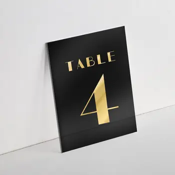 10 шт. Черная акриловая вывеска для свадьбы, пустая доска, таблички с номерами столов 