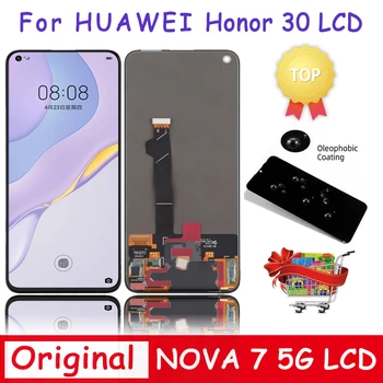 100% Оригинальный AMOLED Для Huawei Nova 7 5G JEF-AN00 ЖК-дисплей с сенсорным экраном В Сборе Для Huawei Honor 30 BMH-AN10 ЖК-экран