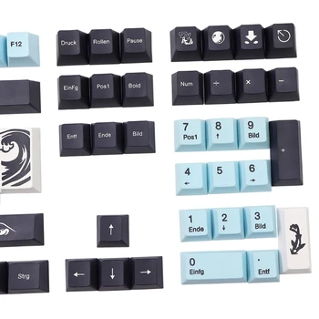 134 Клавиши Mizu Dye Sub Keycaps Вишневый профиль PBT Keycap Iso Набор для 61/64/68/71/84/87/96/980/104/108 Механической клавиатуры