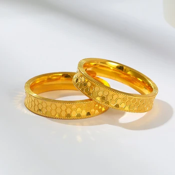 1ШТ Чистое кольцо из желтого золота 999 Пробы 24K Женское 3D 4,3 мм Широкое лицо в виде чешуи дракона 5G Кольца для рукоделия Размер США 5,5-10