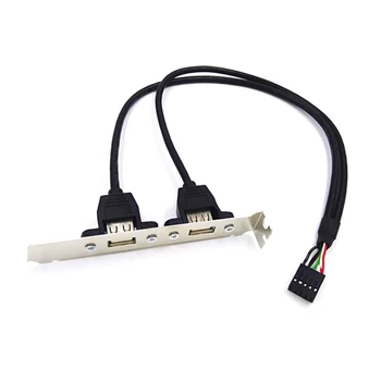 2 Порта USB2.0 USB 2.0 Женский для материнской платы, 9Pin PCI Кабель-адаптер R2LB