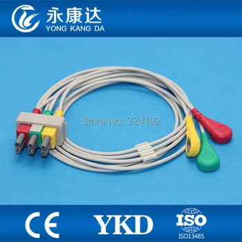 2 шт./упак. Бесплатная доставка, совместимый многоканальный кабель IEC/3 для ЭКГ и защелкивающиеся провода для использования с магистральным кабелем M1500A