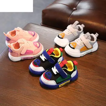 2018 Осенняя Детская обувь с мягкой подошвой для малышей, спортивная обувь для маленьких мальчиков и девочек, Удобные кроссовки, Размер 15-25