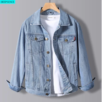 2021 Весенняя Новая мужская джинсовая куртка, мужская корейская версия тренда, Красивая верхняя одежда, Студенческая куртка, Мужская