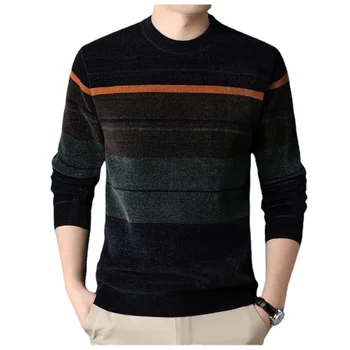 2023 Новый Флисовый Свитер для мужчин с длинным рукавом, осенне-зимняя теплая одежда, многоцветный мужской свитер в корейском стиле с принтом, Свободные топы