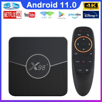 2023x98 Plus Android 11 Smart Tv Box Amlogic S905W2 Четырехъядерный 2,4 G и 5,8 G Двойной WiFi BT 4k AV1 телеприставка Медиаплеер 4 ГБ 64 ГБ