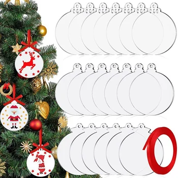 30 штук Подвесных украшений на Рождественскую елку своими руками, прозрачные наполняемые украшения, безделушки, поделки для новогоднего подарка, декор для вечеринки