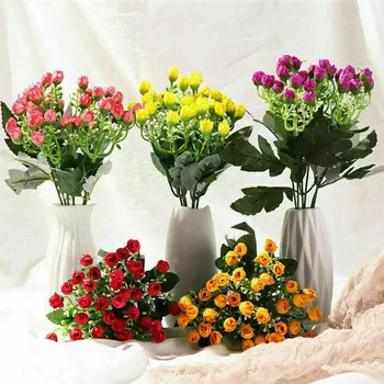 36 Головок, Искусственный цветок, Бутон Розы, Букет, искусственные цветы для Свадьбы, домашних Вечеринок, Аксессуары для украшения торжеств