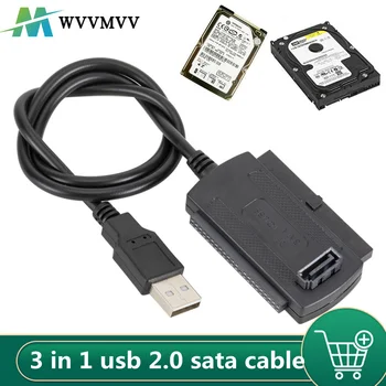 3в1 USB 2.0 IDE SATA 5.25 S-ATA 2.5 3.5 Дюймов Жесткий Диск HDD Кабель-Адаптер для Портативных ПК Конвертер