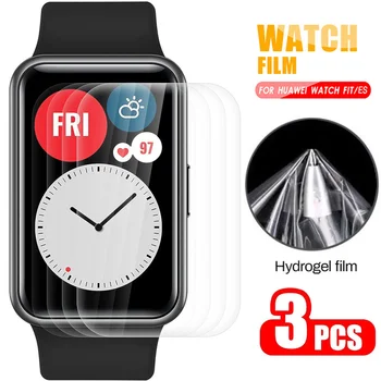 3шт Мягкая Прозрачная Гидрогелевая Защитная пленка для Huawei Watch Fit TPU Full Cover Screen Protector для Honor Smart Watch ES Не Стекло