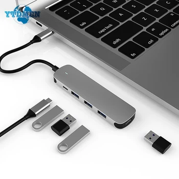 4 Порта USB-концентратор 3.0 Удлинитель Type C к USB-разветвителю OTG Адаптер для док-станции для MacBook Pro Air Аксессуары для ПК и ноутбуков