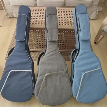 41-дюймовый чехол для гитары из ткани Оксфорд 600D, сумка для акустического концерта, Водонепроницаемый Регулируемый Двойной ремень, Мягкий рюкзак из хлопка с подкладкой X43