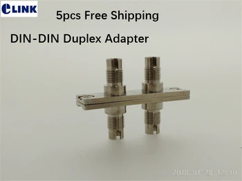 5 шт дуплексный волоконный адаптер DIN-DIN металлический корпус серебристый оптоволоконный DIN-соединитель ftth dx разъем SM ММ бесплатная доставка ELINK