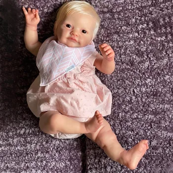 55-сантиметровая кукла-реборн Tobiah с белыми волосами Ручной работы, Реалистичная Мягкая Силиконовая виниловая кукла Bebe Reborn Baby для подарков детям