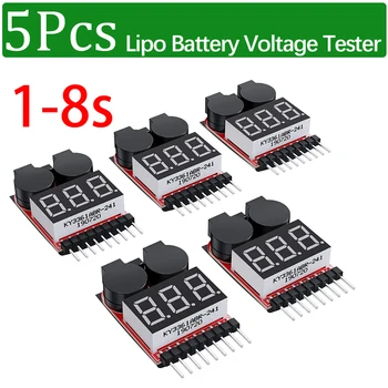 5шт 1-8 s Lipo Тестер Напряжения батареи RC Низковольтный Зуммер Сигнализации Контроль заряда Батареи Тестер для 1-8 s Lipo/Li-ion/LiMn/Li-Fe