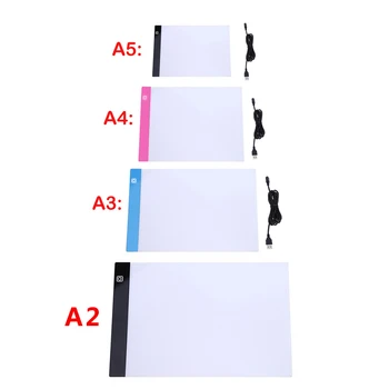 A5/A4/A3/A2 Трехуровневый Светодиодный светильник с Регулируемой Яркостью Pad Для Рисования Pad Tracing Light Box Защита глаз Проще для Алмазной Живописи