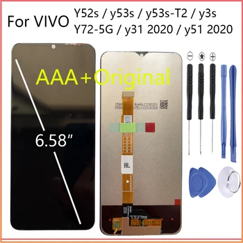 AAA + Оригинальный ЖК-дисплей Для VIVO Y52s Y53s Y53s T2 Y3s Дисплей Замена сенсорного экрана Для VIVO Y72 5G Y31 2020 Y51 2020 F ЖК-дисплей