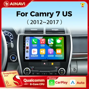 Ainavi Автомобильный Радиоприемник Android Auto Для Toyota Camry 7 XV 50 55 Версия для США 2011-2017 Carplay Мультимедийный Плеер Стерео 48EQ GPS DSP Din