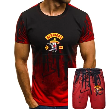 Bandidos MC Черная футболка S-4XL с графическим рисунком, крутые топы, футболки с круглым вырезом для мужчин