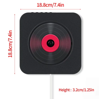 Bluetooth 4 2 Настенный CD-плеер с дистанционным управлением, ABS Пластик, беспроводной аудио бумбокс