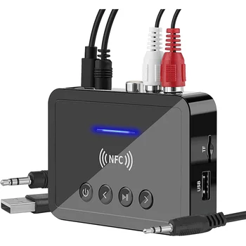 Bluetooth 5,0 Приемник Передатчик FM Стерео AUX 3,5 мм Разъем RCA Беспроводной NFC Bluetooth Аудиоадаптер для телевизора ПК Наушников