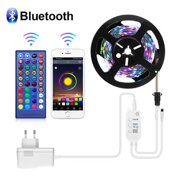 Bluetooth светодиодная лента WS2811 5050 SMD RGB Пикселей светодиодные фонари Гибкая цифровая светодиодная лента Управление музыкальным звуком Dream Color Home Decor