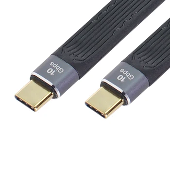 CY Xiwai 10 Гбит/с USB-C Type-C для подключения к USB-C USB 3.1 65 Вт 3A Плоский Тонкий гибкий кабель для передачи данных для ноутбука и телефона 13 см