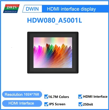 DWIN 8 дюймов 16,7 М Цветов IPS HDMI Интерфейсный Дисплей Емкостный сенсорный экран С несколькими точками касания Plug & Play Monit