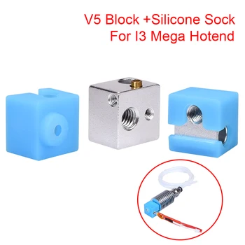 E3D V5 Нагревательный Блок V5 Силиконовый Носок Для Оригинального Anycubic I3 Mega/Chiron V5 Hotend Экструдер 3D Части Принтера V5 Алюминиевый Блок