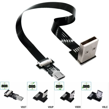 FPC micro USB kabel ladegerät USB kabel Suntaiho 90 grad ellenbogen flache weiche FPV daten kabel, geeignet für Samsung/Xiaomi A