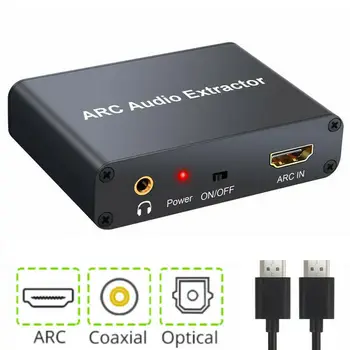 HDMI ARC Аудио Экстрактор DAC ARC L/R Коаксиальный Разъем SPDIF Экстрактор Конвертер Обратного канала Для Оптоволоконных RCA 3,5 мм Наушников для телевизора