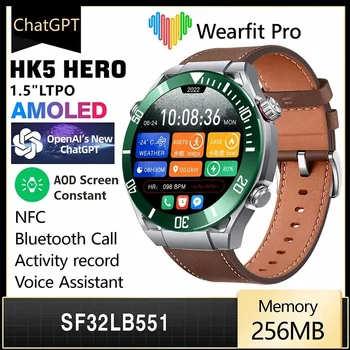 HK5 HERO 1,5 дюймовый Мужской Компас с AMOLED HD экраном, NFC Bluetooth, вызов, GPS-трекер, монитор здоровья, Умные часы для HUAWEI WATCH Ultimate