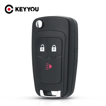 KEYYOU 10 шт. Замена для Chevrolet Spark 2012 2013 2014 2015 2016 Складной чехол для ключей с откидной крышкой 3 кнопки дистанционного ключа автомобиля пустой чехол