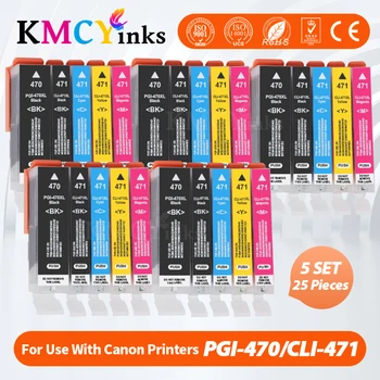 KMCYinks 1-5 комплект PGI470 CLI471 PGI-470XL CLI-471XL Чернильный Картридж, Совместимый Для принтера Canon TS5040 TS6040 TS8040 TS9040 MG5740