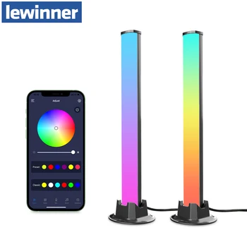 Lewinner Smart RGB LED Light Bars Ночник с управлением через приложение Bluetooth, подсветка музыкального ритма, подсветка для игр, лампа для телевизора