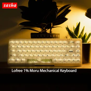 Lofree 1% Moru Прозрачная Механическая Клавиатура 68 клавиш Беспроводная Bluetooth Двухрежимная Пользовательская Клавиатура с Rgb Подсветкой Для Офисного Ноутбука