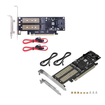 M.2 Nvme SSD NGFF Для PCIE 3,0x16 Адаптер M Ключ B Ключ MSATA PCI Расширение SATA 3 В 1 Конвертер Riser