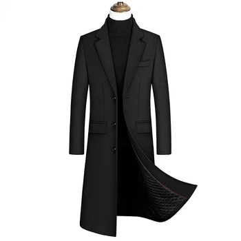 MRMT 2023 Брендовое твидовое пальто, Мужской тренч, Корейская версия, Тонкий Длинный Лакированный Толстый твидовый пиджак, Мужская одежда, пальто для мужчин